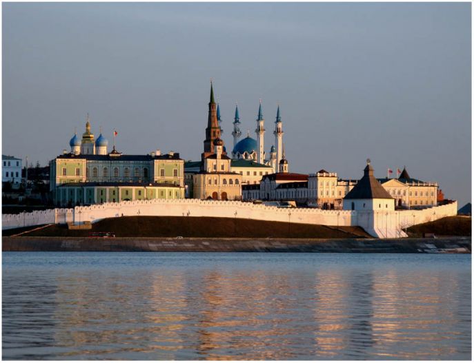 Zicht op de stad Kazan